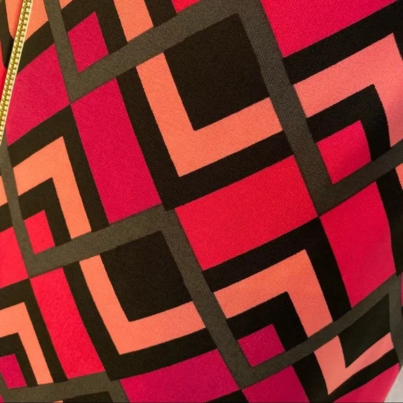 ELIZA J | HOT PINK CHEVRON SHIFT DRESS SZ 8 - Picture 3 of 14